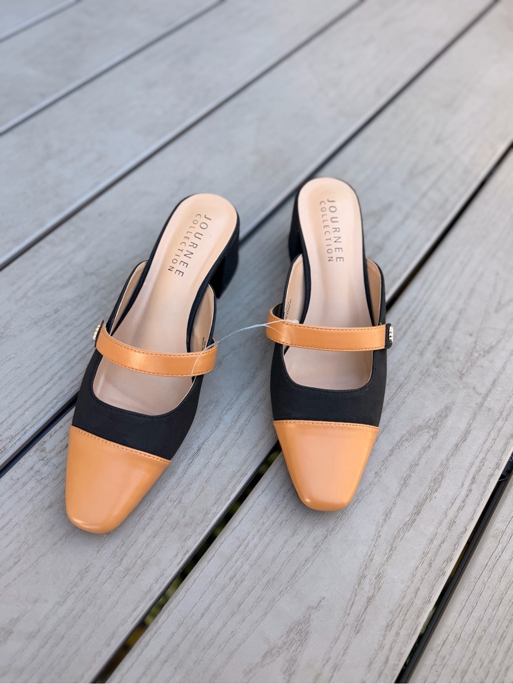 Journee Collection Dalla Two-Tone Mary Jane Mules Size 8.5